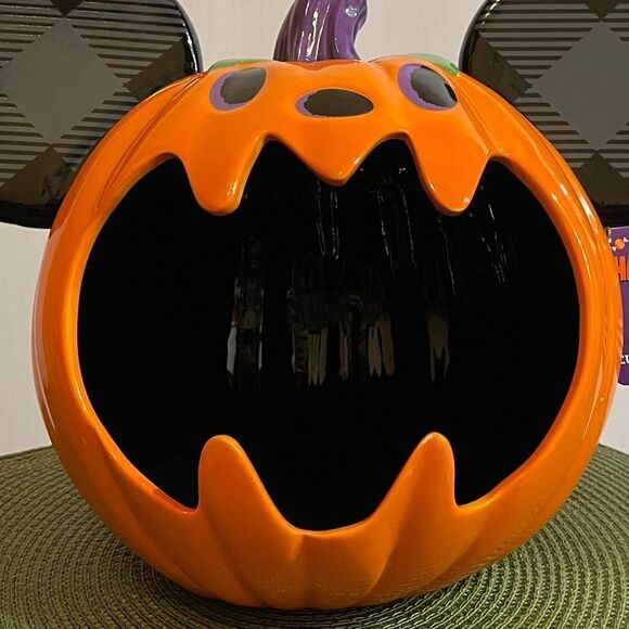 Disney Parks Mickey Mouse pumpkin candy bowl NWT - Picture 2 of 13